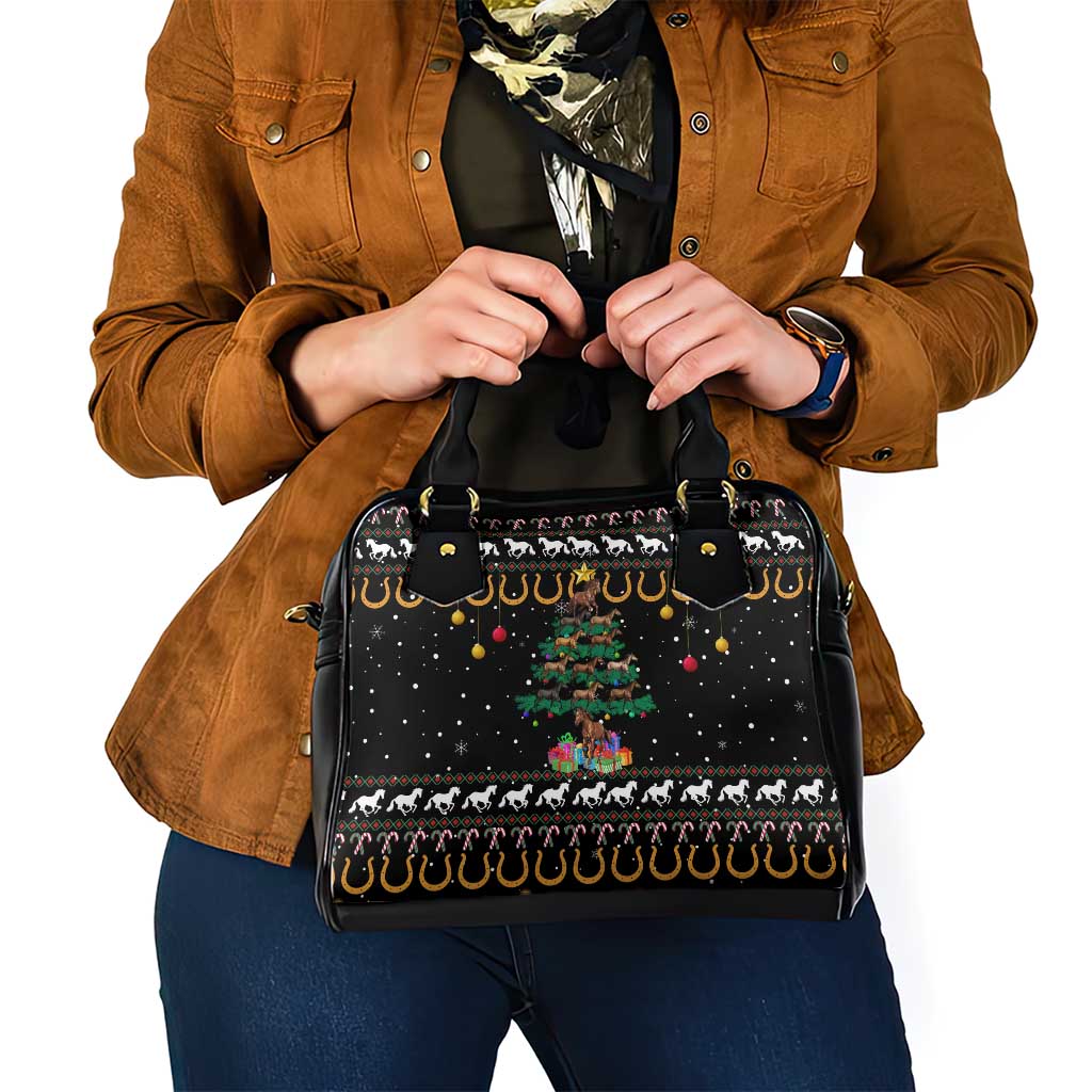 Horse Christmas Tree Christmas Design Shoulder Handbag Xmas Holiday Patterns - Wonder Print Shop