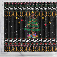 Horse Christmas Tree Christmas Design Shower Curtain Xmas Holiday Patterns - Wonder Print Shop