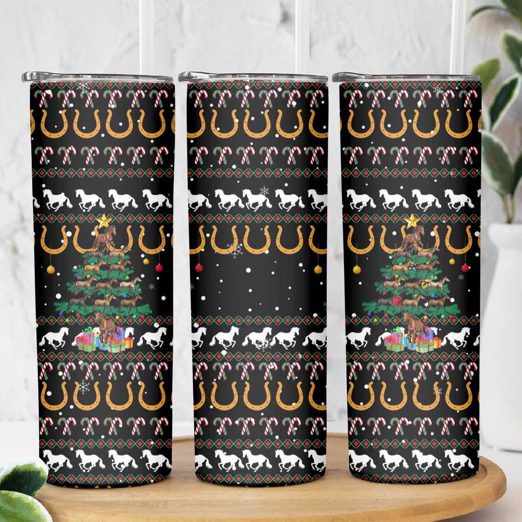 Horse Christmas Tree Christmas Design Skinny Tumbler Xmas Holiday Patterns - Wonder Print Shop