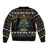 Horse Christmas Tree Christmas Design Sleeve Zip Bomber Jacket Xmas Holiday Patterns - Wonder Print Shop