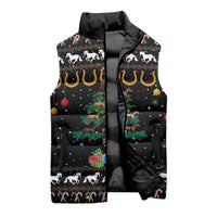 Horse Christmas Tree Christmas Design Sleeveless Puffer Jacket Xmas Holiday Patterns - Wonder Print Shop