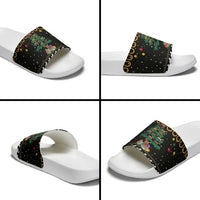 Horse Christmas Tree Christmas Design Slide Sandals Xmas Holiday Patterns - Wonder Print Shop