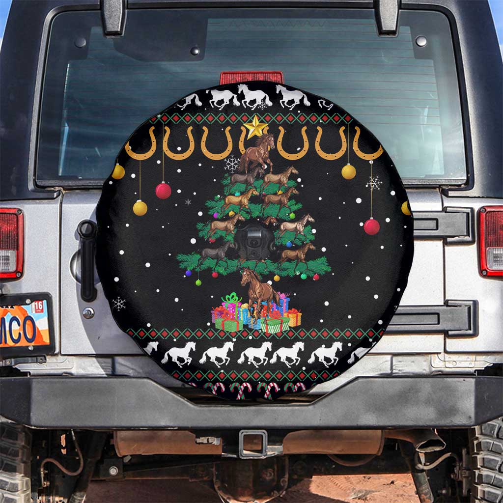 Horse Christmas Tree Christmas Design Spare Tire Cover Xmas Holiday Patterns - Wonder Print Shop