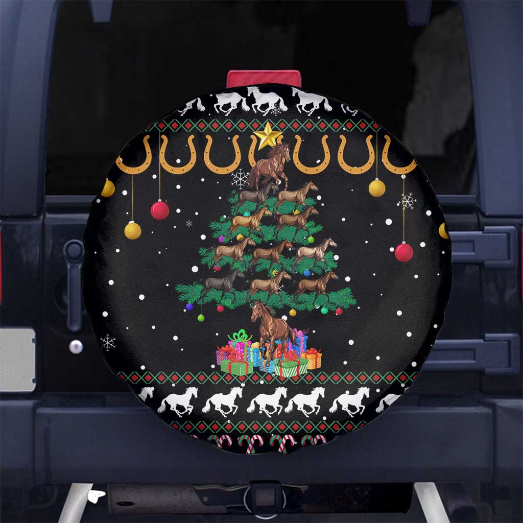 Horse Christmas Tree Christmas Design Spare Tire Cover Xmas Holiday Patterns - Wonder Print Shop