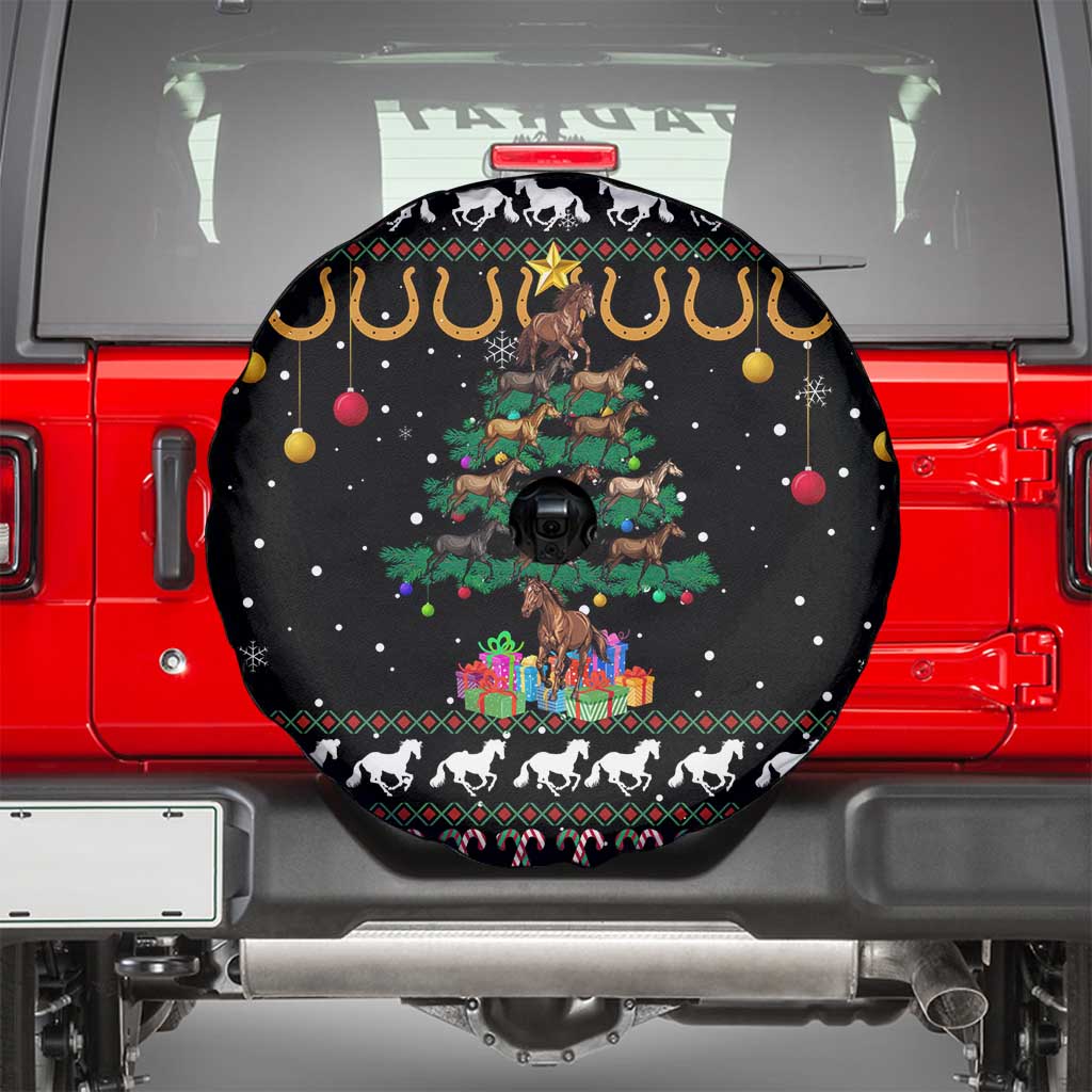 Horse Christmas Tree Christmas Design Spare Tire Cover Xmas Holiday Patterns - Wonder Print Shop