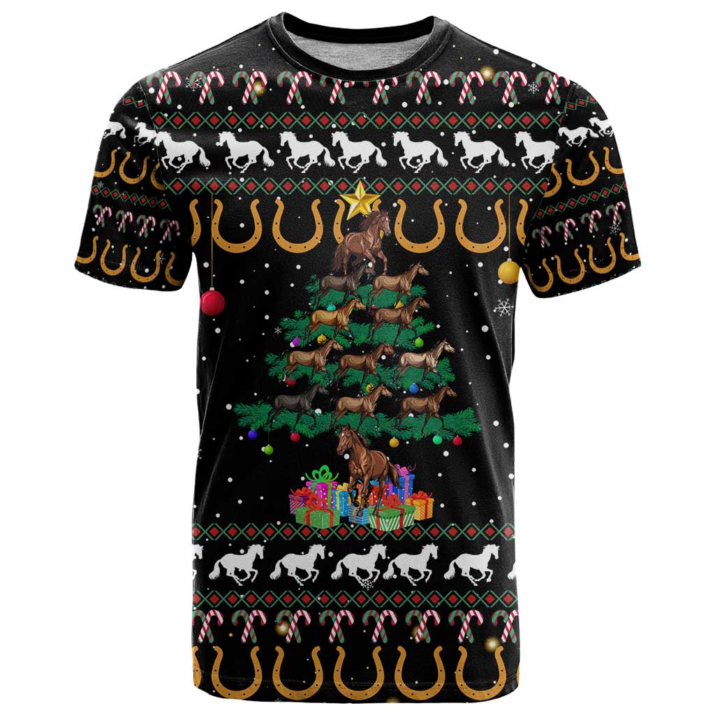 Horse Christmas Tree Christmas Design T Shirt Xmas Holiday Patterns - Wonder Print Shop