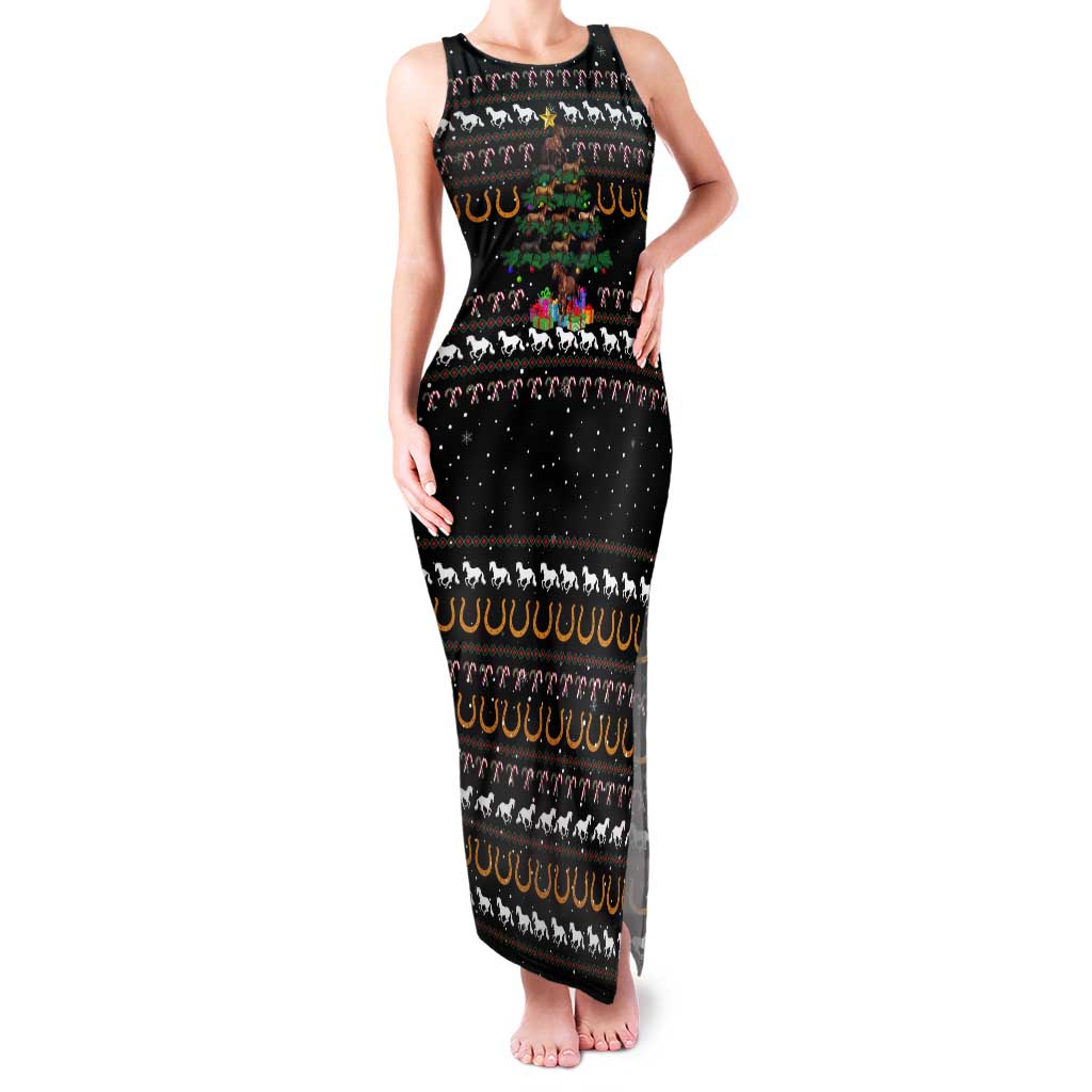 Horse Christmas Tree Christmas Design Tank Maxi Dress Xmas Holiday Patterns - Wonder Print Shop