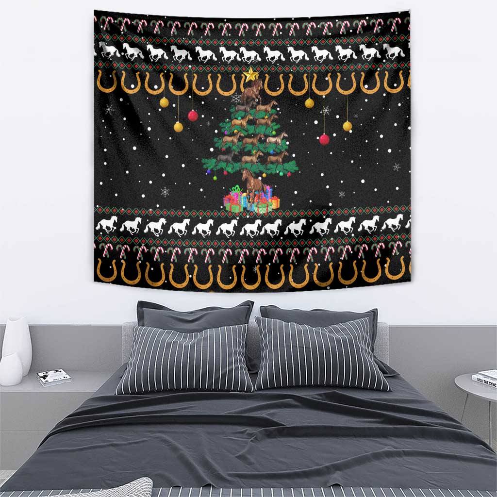 Horse Christmas Tree Christmas Design Tapestry Xmas Holiday Patterns - Wonder Print Shop
