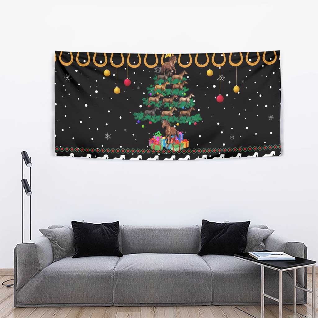 Horse Christmas Tree Christmas Design Tapestry Xmas Holiday Patterns - Wonder Print Shop