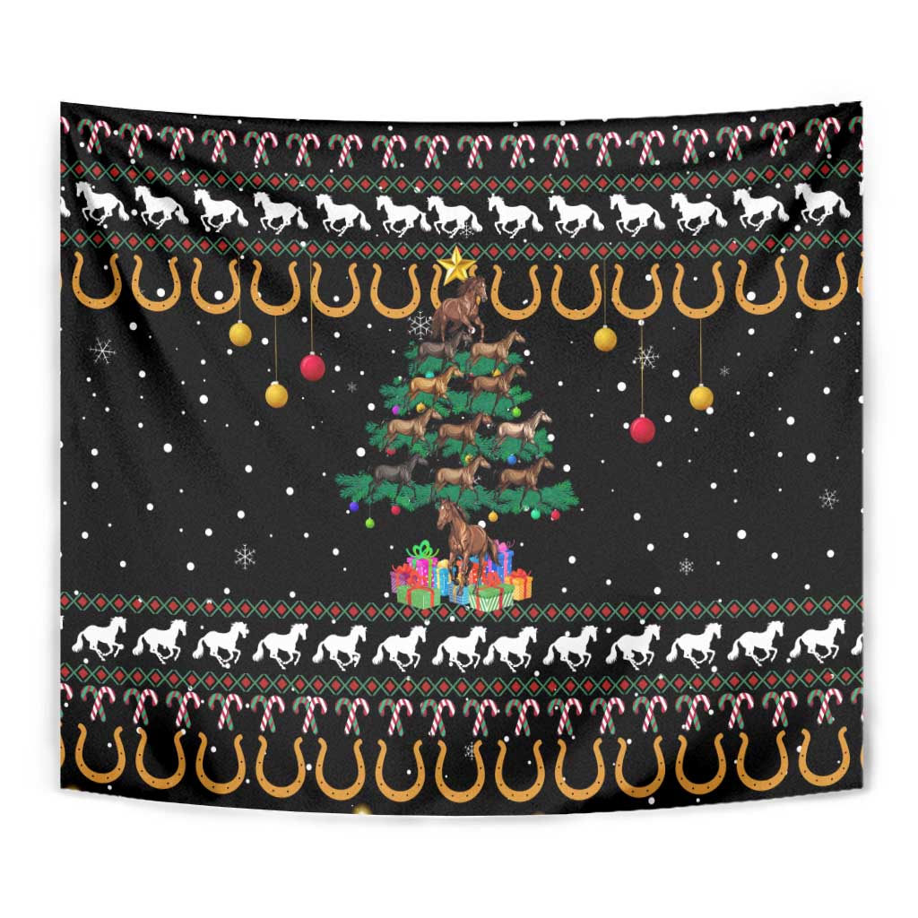 Horse Christmas Tree Christmas Design Tapestry Xmas Holiday Patterns - Wonder Print Shop