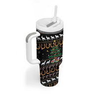 Horse Christmas Tree Christmas Design Tumbler With Handle Xmas Holiday Patterns - Wonder Print Shop