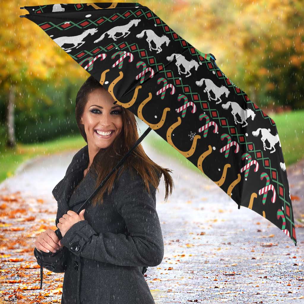 Horse Christmas Tree Christmas Design Umbrella Xmas Holiday Patterns - Wonder Print Shop