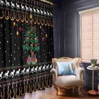 Horse Christmas Tree Christmas Design Window Curtain Xmas Holiday Patterns - Wonder Print Shop