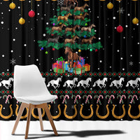 Horse Christmas Tree Christmas Design Window Curtain Xmas Holiday Patterns - Wonder Print Shop
