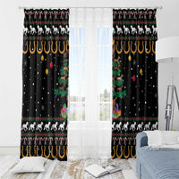 Horse Christmas Tree Christmas Design Window Curtain Xmas Holiday Patterns - Wonder Print Shop