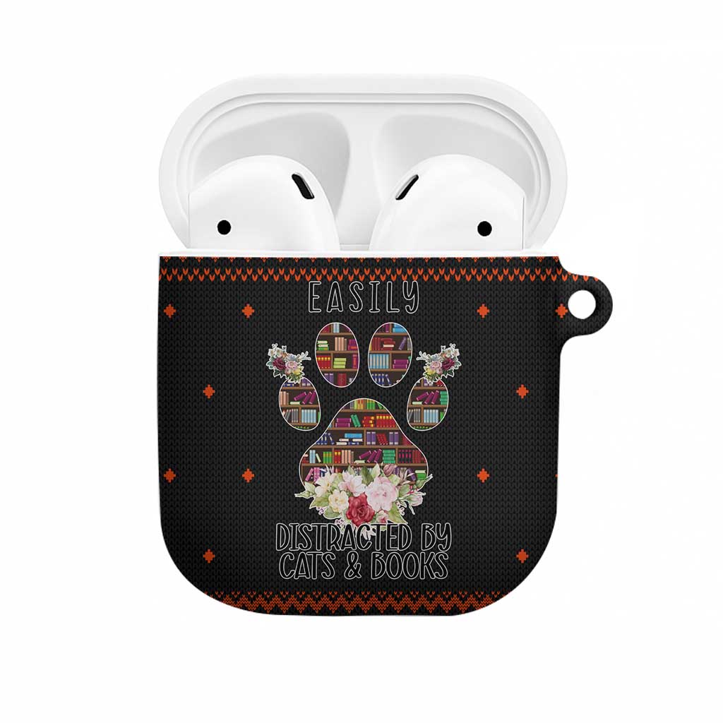 Cat And Books Christmas AirPods Case Xmas Holiday Patterns - Wonder Print Shop
