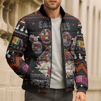 Cat And Books Christmas Bomber Puffer Jacket Xmas Holiday Patterns - Wonder Print Shop