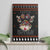 Cat And Books Christmas Canvas Wall Art Xmas Holiday Patterns - Wonder Print Shop