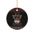 Cat And Books Christmas Ceramic Ornament Xmas Holiday Patterns - Wonder Print Shop