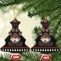 Cat And Books Christmas Ceramic Ornament Xmas Holiday Patterns - Wonder Print Shop