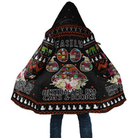 Cat And Books Christmas Cloak Xmas Holiday Patterns - Wonder Print Shop