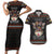 Cat And Books Christmas Couples Matching Short Sleeve Bodycon Dress and Hawaiian Shirt Xmas Holiday Patterns - Wonder Print Shop