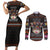 Cat And Books Christmas Couples Matching Short Sleeve Bodycon Dress and Long Sleeve Button Shirt Xmas Holiday Patterns - Wonder Print Shop