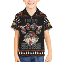 Cat And Books Christmas Family Matching Off Shoulder Maxi Dress and Hawaiian Shirt Xmas Holiday Patterns - Wonder Print Shop