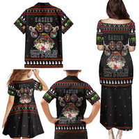 Cat And Books Christmas Family Matching Puletasi and Hawaiian Shirt Xmas Holiday Patterns - Wonder Print Shop