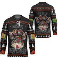 Cat And Books Christmas Hockey Jersey Xmas Holiday Patterns - Wonder Print Shop