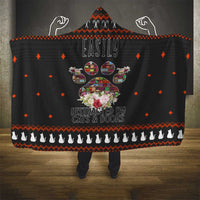Cat And Books Christmas Hooded Blanket Xmas Holiday Patterns - Wonder Print Shop