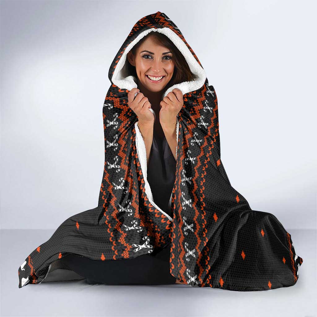 Cat And Books Christmas Hooded Blanket Xmas Holiday Patterns - Wonder Print Shop