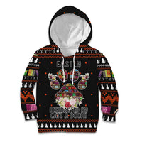 Cat And Books Christmas Kid Hoodie Xmas Holiday Patterns - Wonder Print Shop