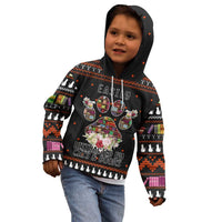 Cat And Books Christmas Kid Hoodie Xmas Holiday Patterns - Wonder Print Shop