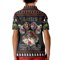 Cat And Books Christmas Kid Polo Shirt Xmas Holiday Patterns - Wonder Print Shop