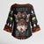 Cat And Books Christmas Kimono Sleeve Blouse Xmas Holiday Patterns - Wonder Print Shop