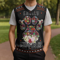 Cat And Books Christmas Knitted V-Neck Vest Xmas Holiday Patterns - Wonder Print Shop
