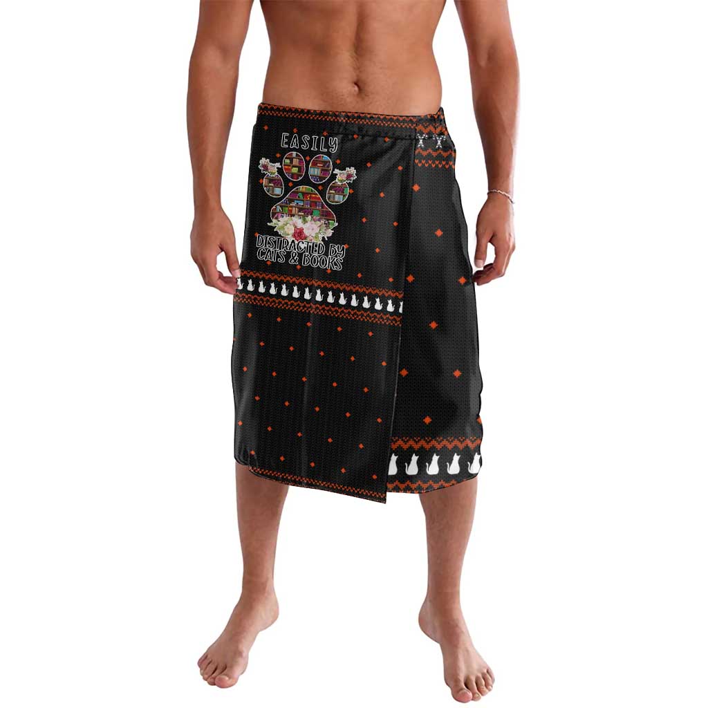 Cat And Books Christmas Lavalava Xmas Holiday Patterns - Wonder Print Shop