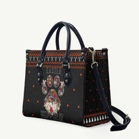 Cat And Books Christmas Leather Bag Xmas Holiday Patterns - Wonder Print Shop