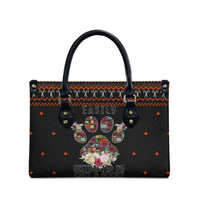 Cat And Books Christmas Leather Bag Xmas Holiday Patterns - Wonder Print Shop