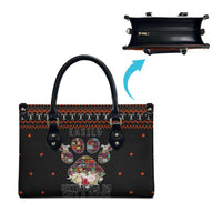 Cat And Books Christmas Leather Bag Xmas Holiday Patterns - Wonder Print Shop
