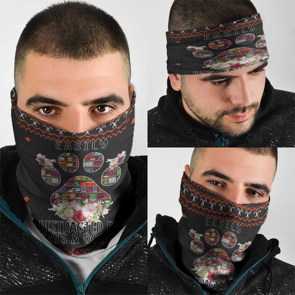 Cat And Books Christmas Neck Gaiter Xmas Holiday Patterns - Wonder Print Shop