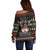 Cat And Books Christmas Off Shoulder Sweater Xmas Holiday Patterns - Wonder Print Shop