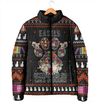 Cat And Books Christmas Padded Jacket Xmas Holiday Patterns - Wonder Print Shop