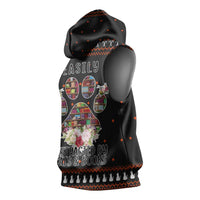 Cat And Books Christmas Sleeveless Hoodie Xmas Holiday Patterns - Wonder Print Shop