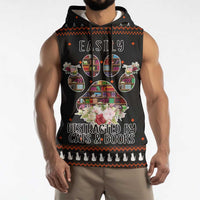 Cat And Books Christmas Sleeveless Hoodie Xmas Holiday Patterns - Wonder Print Shop