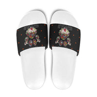 Cat And Books Christmas Slide Sandals Xmas Holiday Patterns - Wonder Print Shop