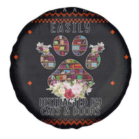 Cat And Books Christmas Spare Tire Cover Xmas Holiday Patterns - Wonder Print Shop