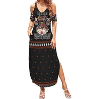 Cat And Books Christmas Summer Maxi Dress Xmas Holiday Patterns - Wonder Print Shop