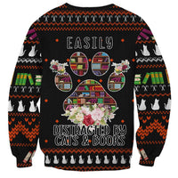 Cat And Books Christmas Sweatshirt Xmas Holiday Patterns - Wonder Print Shop